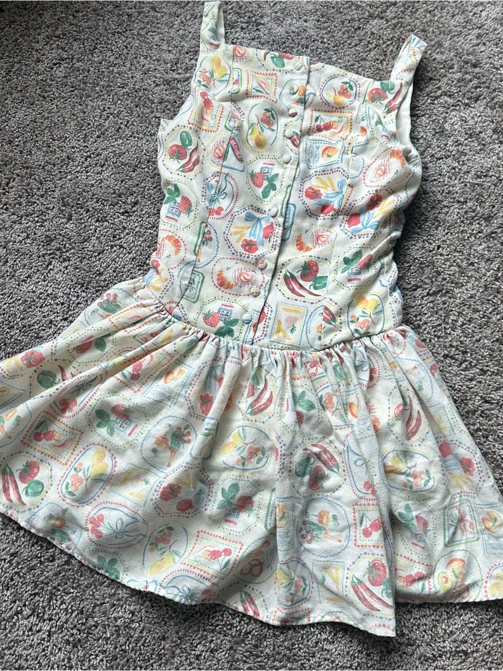 En Saison Cream Floral & Fruit Print Mini Dress - Picture 2 of 8
